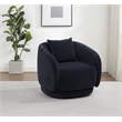 Pemberly Row Chenille Upholstered Swivel Accent Chair in Navy