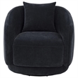 Pemberly Row Chenille Upholstered Swivel Accent Chair in Navy