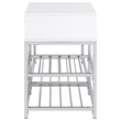 Pemberly Row 1-Drawer Shoe Storage Bench in White High Gloss and Chrome