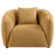 Pemberly Row Contemporary Fabric Upholstered Accent Chair in Mustard Yellow