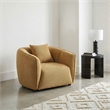 Pemberly Row Contemporary Fabric Upholstered Accent Chair in Mustard Yellow