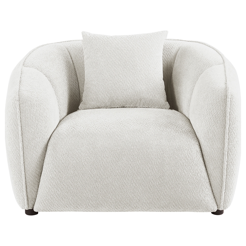 Pemberly Row Contemporary Fabric Upholstered Accent Chair in Sand
