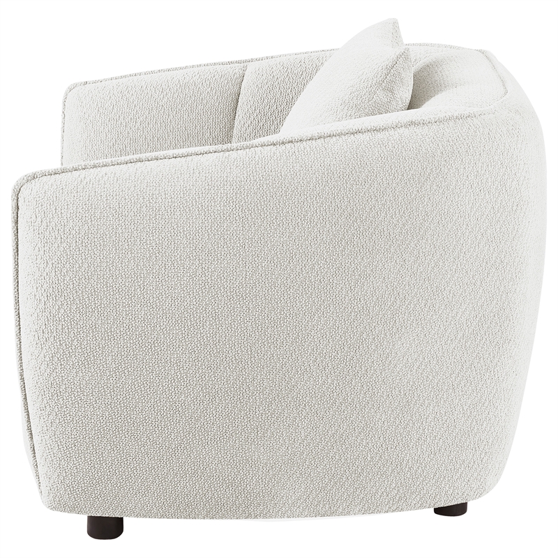 Pemberly Row Contemporary Fabric Upholstered Accent Chair in Sand