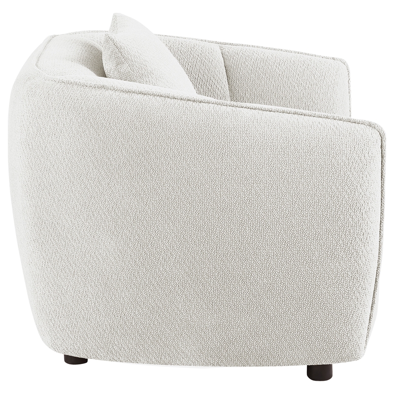Pemberly Row Contemporary Fabric Upholstered Accent Chair in Sand