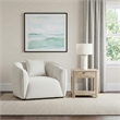Pemberly Row Contemporary Fabric Upholstered Accent Chair in Sand