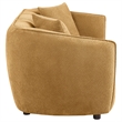 Pemberly Row Contemporary Fabric Upholstered Loveseat in Mustard Yellow