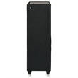 Pemberly Row 5-Drawer Velvet Upholstered LED Chest of Drawers in Black