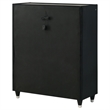 Pemberly Row 5-Drawer Velvet Upholstered LED Chest of Drawers in Black