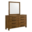 Pemberly Row 8-Drawer Wood Dresser and Mirror Set in Warm Brown