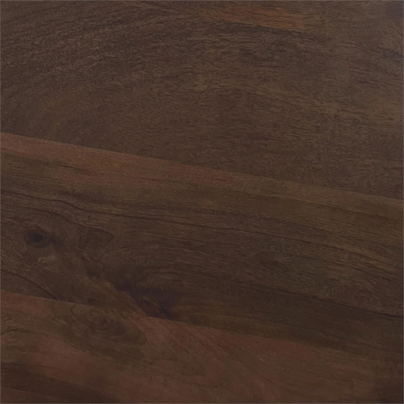 Pemberly Row 2-Piece Round Mango Wood Coffee Table Set in Walnut