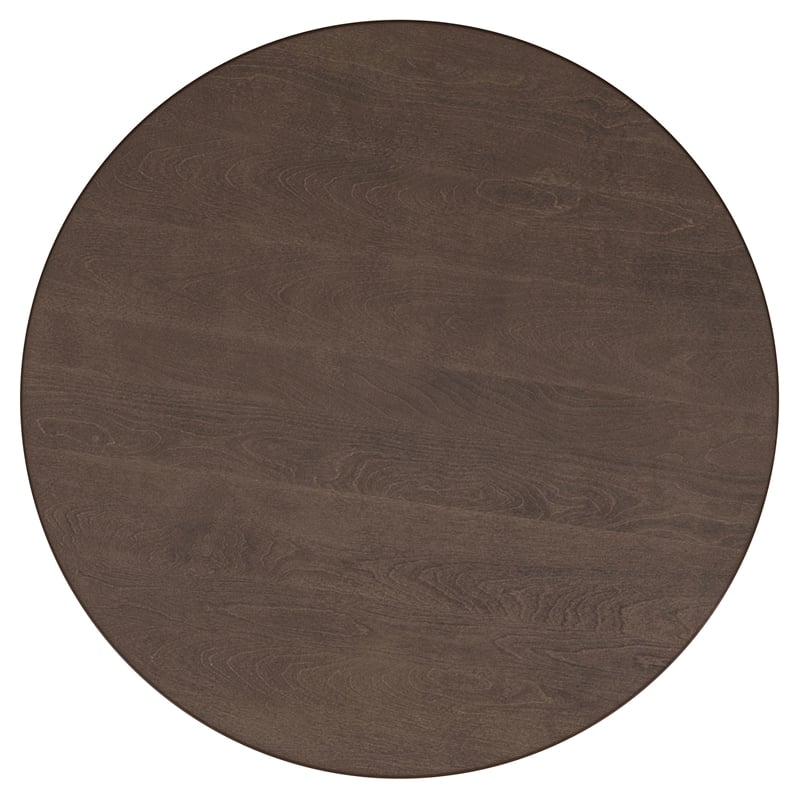 Pemberly Row Transitional Round Mango Wood Cocktail Coffee Table in Walnut