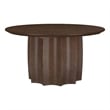 Pemberly Row Transitional Round Mango Wood Cocktail Coffee Table in Walnut