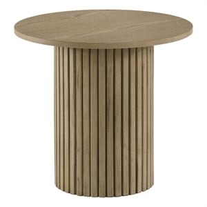 Pemberly Row Round Fluted Wood Counter Height Dining Table in Natural Oak