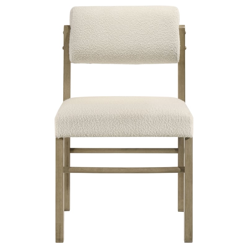 Pemberly Row 5-Piece Fabric and Wood Dining Set in Cream/Natural Oak