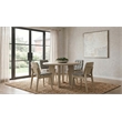 Pemberly Row 5-Piece Wood and Velvet Dining Set in Gray/Natural Oak