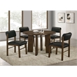 Pemberly Row 5-Piece Faux Leather and Wood Dining Set in Black/Walnut