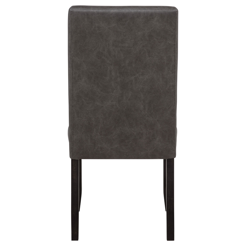 Pemberly Row 19'' Faux Leather Upholstered Dining Side Chair in Dark Gray