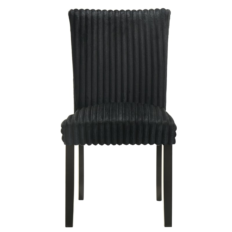 Pemberly Row 20.25'' Fabric Upholstered Dining Side Chair in Black