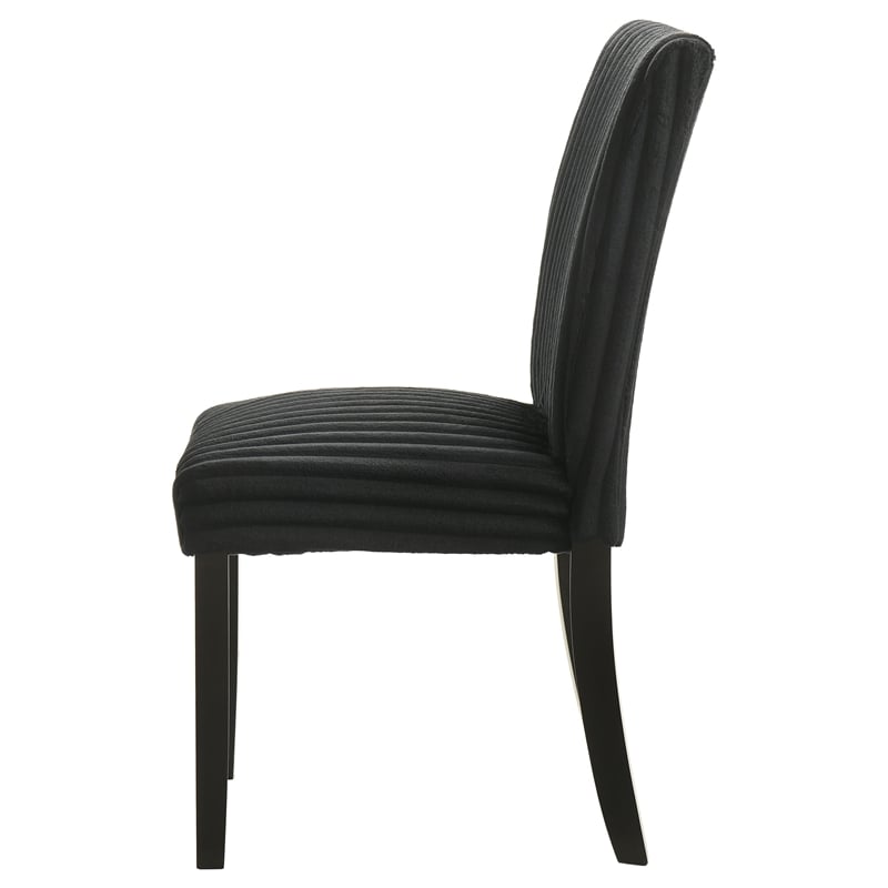 Pemberly Row 20.25'' Fabric Upholstered Dining Side Chair in Black