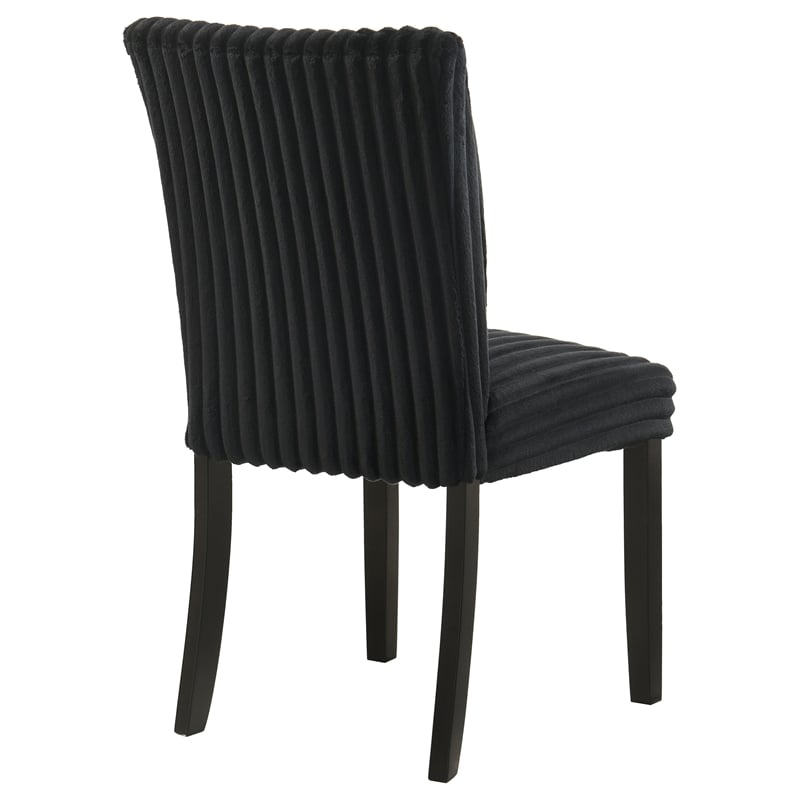 Pemberly Row 20.25'' Fabric Upholstered Dining Side Chair in Black