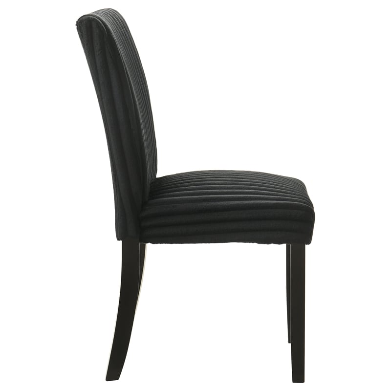 Pemberly Row 20.25'' Fabric Upholstered Dining Side Chair in Black