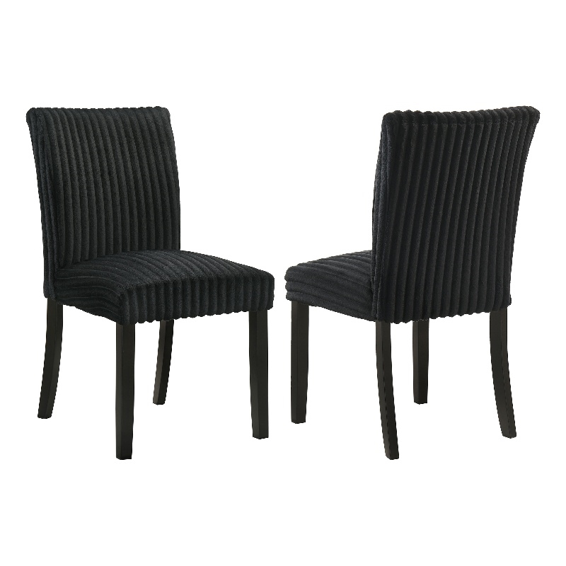 Pemberly Row 20.25'' Fabric Upholstered Dining Side Chair in Black