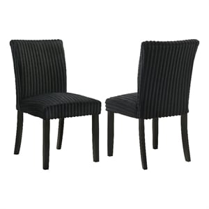 Pemberly Row 20.25'' Fabric Upholstered Dining Side Chair in Black
