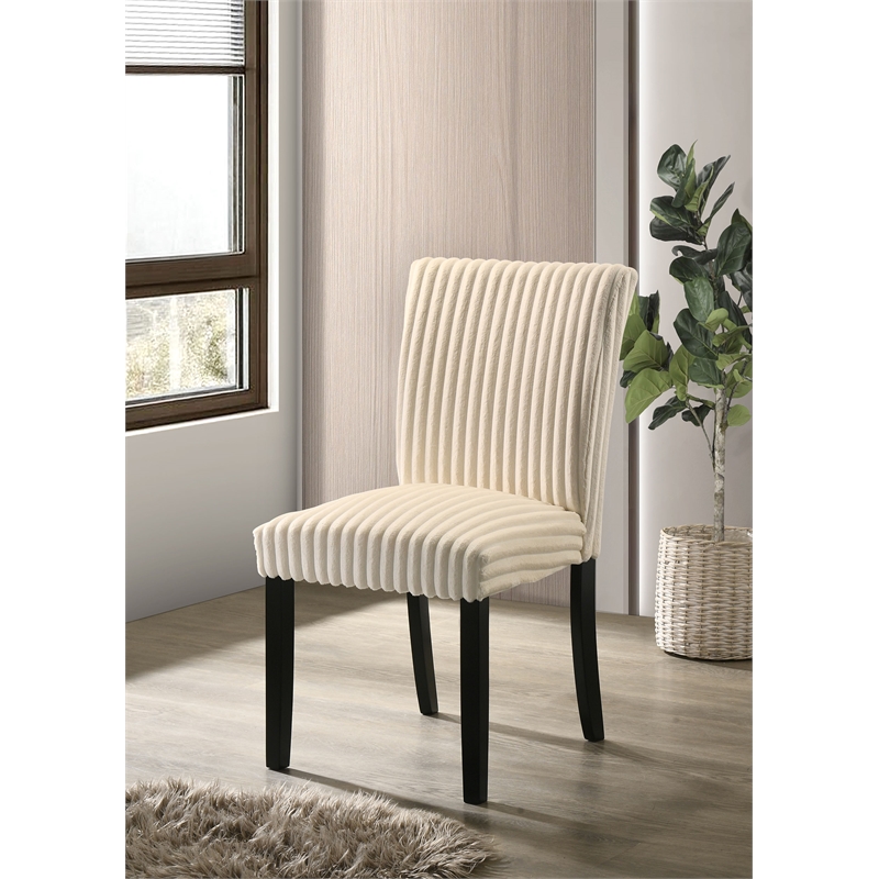 Pemberly Row 20.25'' Fabric Upholstered Dining Side Chair in Cream