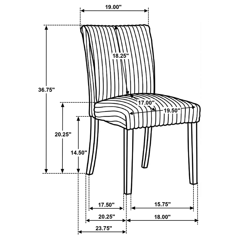 Pemberly Row 20.25'' Fabric Upholstered Dining Side Chair in Cream