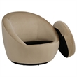 Pemberly Row Contemporary Velvet Upholstered Swivel Accent Chair in Camel