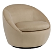 Pemberly Row Contemporary Velvet Upholstered Swivel Accent Chair in Camel