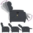 Pemberly Row Velvet Electric Massage Recliner Chair in Dark Gray
