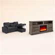 Pemberly Row Living Room Set of 2 - TV Stand and Sleeper Sectional