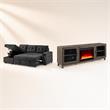 Pemberly Row 2-Piece Set of Sleeper Sectional Sofa & TV Stand with Fireplace