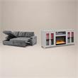 Pemberly Row 2-Piece Set of Sleeper Sectional Sofa & TV Stand with Fireplace
