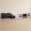 Pemberly Row Set of 2 TV Stand with Fireplace & Sleeper Sectional Sofa