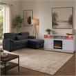Pemberly Row Set of 2 TV Stand with Fireplace & Sleeper Sectional Sofa
