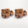 Pemberly Row Set of 2 Power Reclining Loveseats with LED Lighting