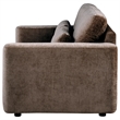 Pemberly Row Chenille Upholstered Track Arm Loveseat in Chocolate