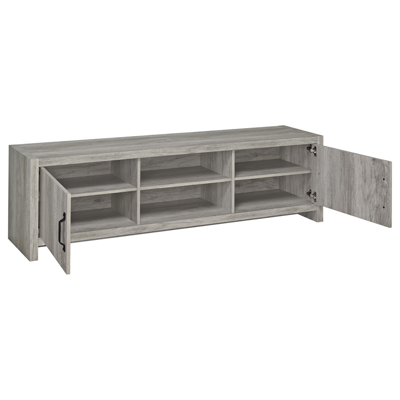 Pemberly Row 3-Piece Entertainment Center for 75-Inch TVs in Gray Driftwood