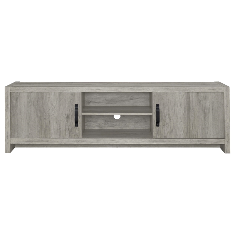 Pemberly Row 3-Piece Entertainment Center for 75-Inch TVs in Gray Driftwood