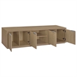 Pemberly Row 85-Inch TV Stand with Soft-Close Doors and Shelf in Latte