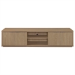 Pemberly Row 85-Inch TV Stand with Soft-Close Doors and Shelf in Latte