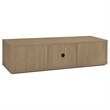 Pemberly Row 85-Inch TV Stand with Soft-Close Doors and Shelf in Latte