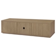 Pemberly Row 85-Inch TV Stand with Soft-Close Doors and Shelf in Latte