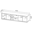 Pemberly Row 85-Inch TV Stand with Soft-Close Doors and Shelf in Latte