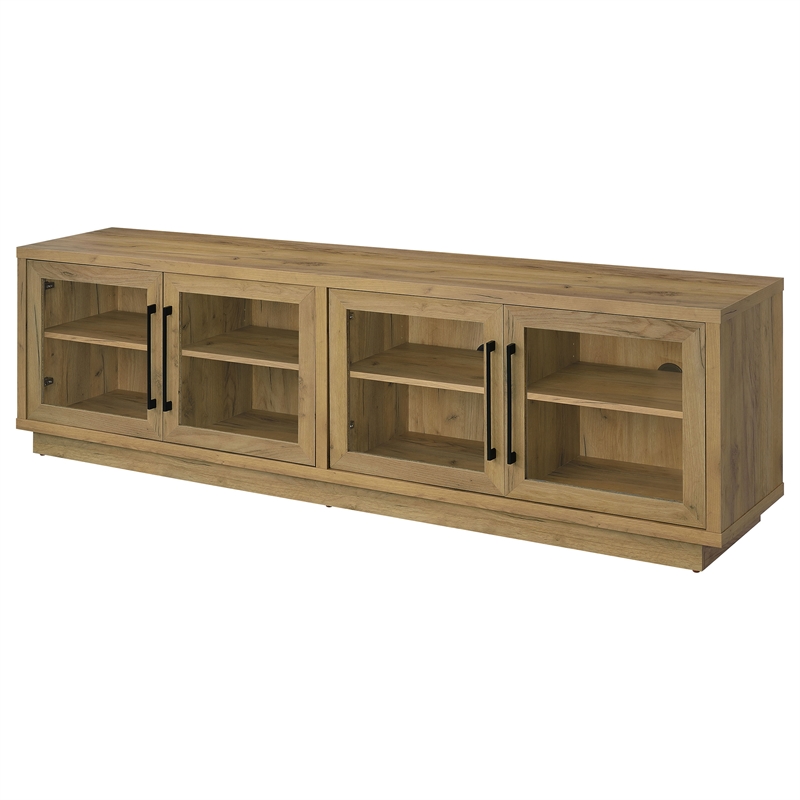 Pemberly Row Engineered Wood TV Stand for TVs up to 85 Inches in Oak