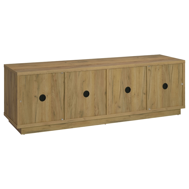 Pemberly Row Engineered Wood TV Stand for TVs up to 85 Inches in Oak