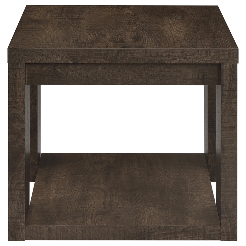 Pemberly Row 2-Piece Engineered Wood Table Set with Open Shelves in Brown