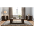 Pemberly Row 3-Piece Engineered Wood Table Set with Open Shelves in Brown